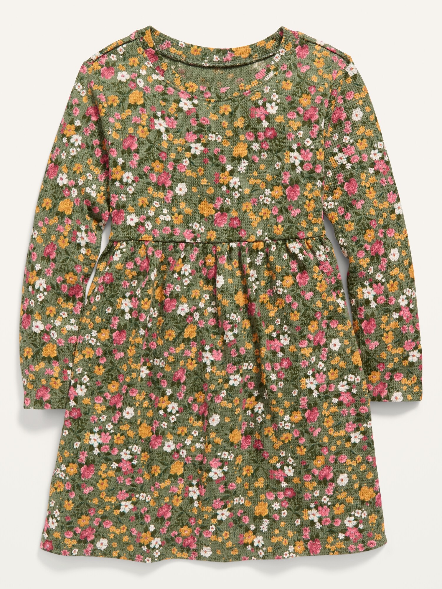 Robe Ajustee Et Evasee En Tricot Isotherme A Manches Longues Pour Toute Petite Fille Old Navy