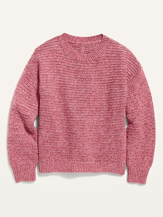 Cable knit split back pullover sweater best sale