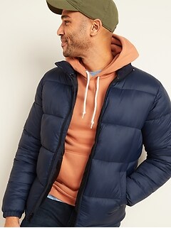 zip front puffer jacket