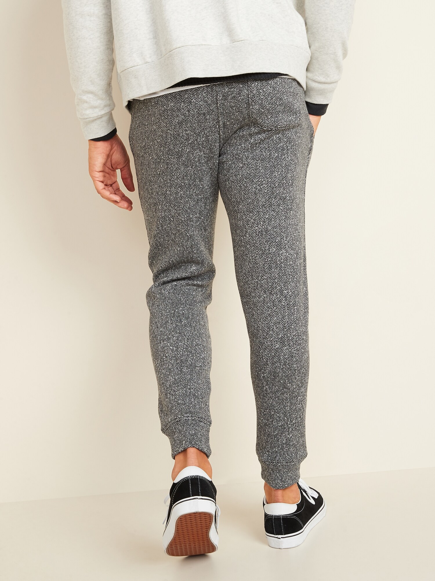 Old Navy Fleece Zip-pocket Jogger Sweatpants For Men (HerringBone)