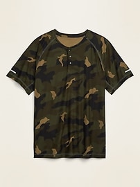 Voir une image plus grande du produit 3 de 3. T-shirt henley à imprimé camouflage Breathe ON ultradoux pour homme