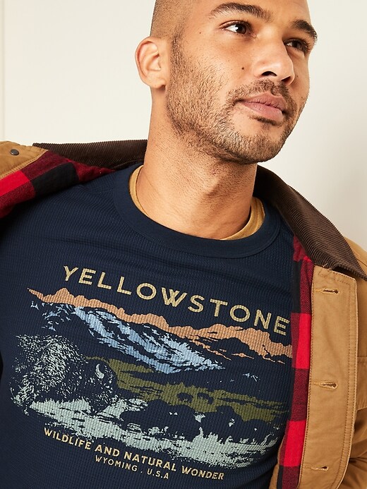 Image number 3 showing, Soft-Washed Thermal-Knit Graphic Long-Sleeve Tee