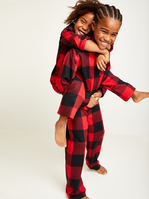 Voir une image plus grande du produit 1 de 3. Pyjama unsiexe en flanelle à motifs pour enfant