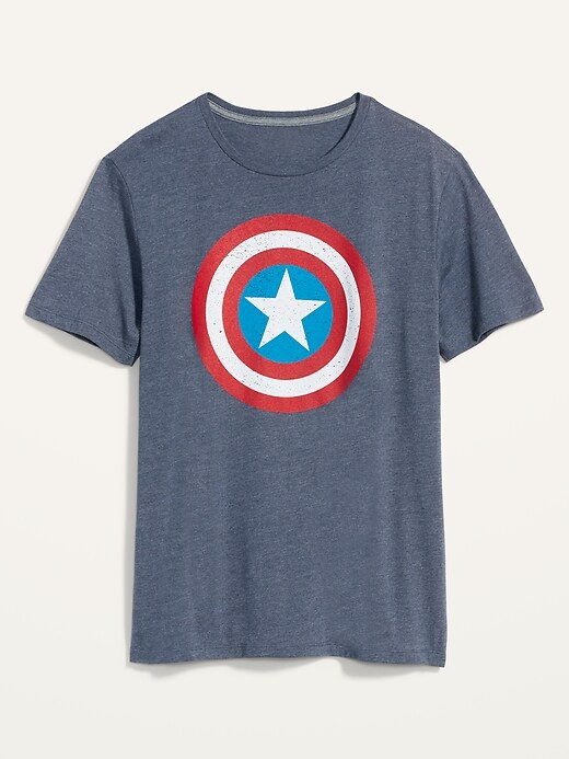 Voir une image plus grande du produit 2 de 2. T-shirt imprimé Capitaine America de MarvelMC pour adulte