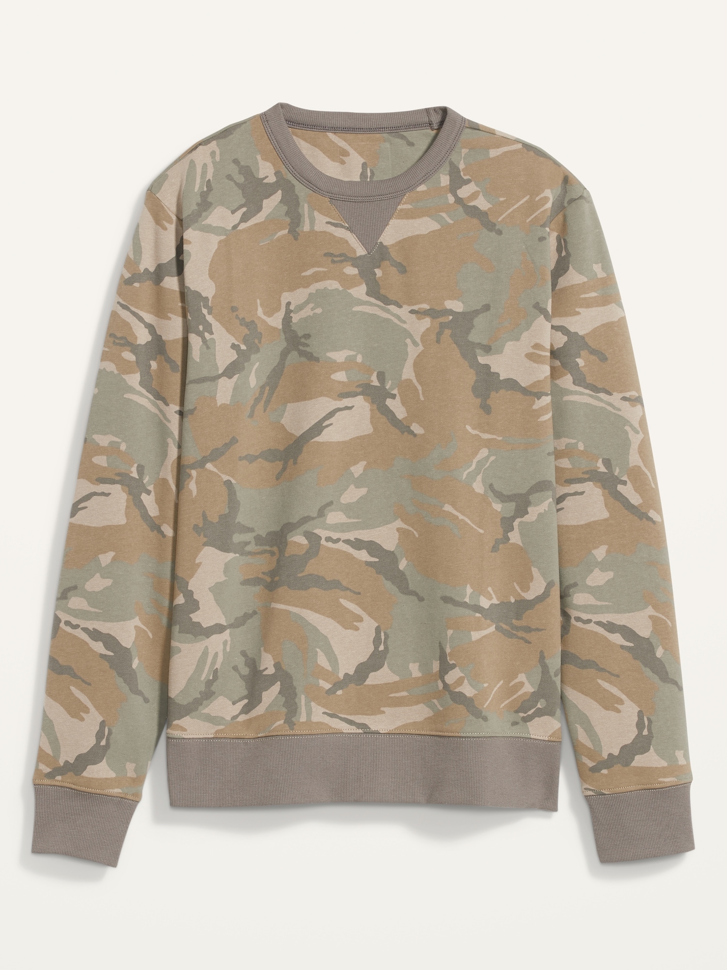 mens camo crewneck sweatshirt