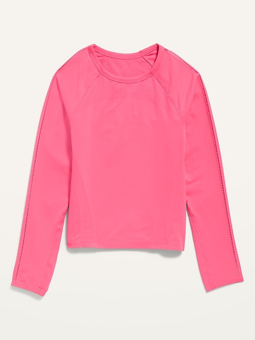 View large product image 1 of 1. Fitted Go-Dry Long-Sleeve Seamless Tee for Girls