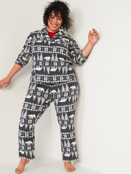 Patterned Flannel Plus Size Pajama Set Old Navy