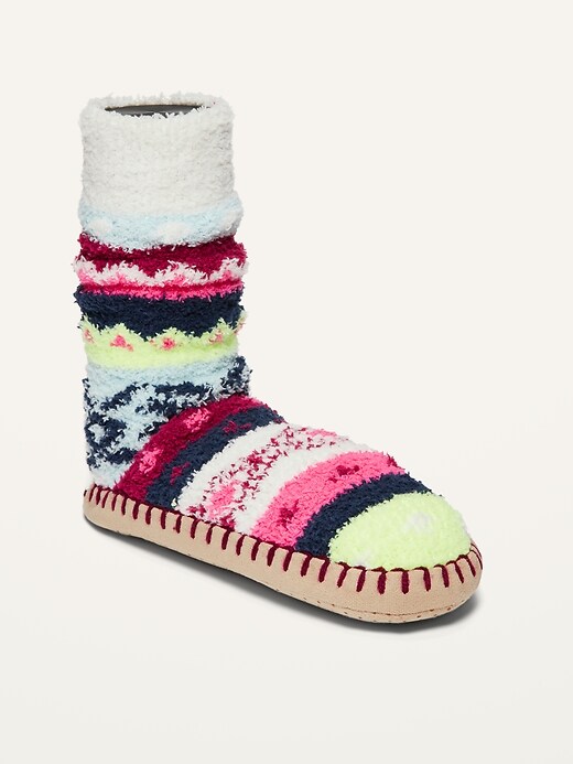 MUK LUKS Unisex-Child Kid's Family Sherpa Slipper Sock