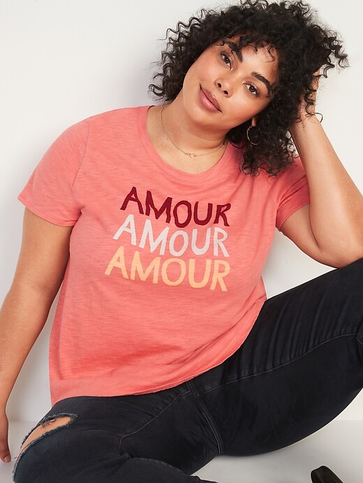 View large product image 1 of 2. EveryWear Slub-Knit Plus-Size Graphic Tee