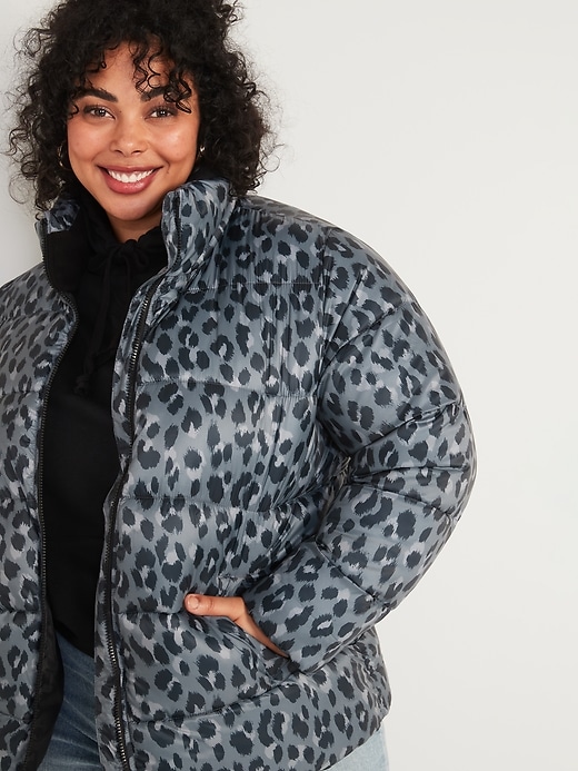 old navy grey leopard coat