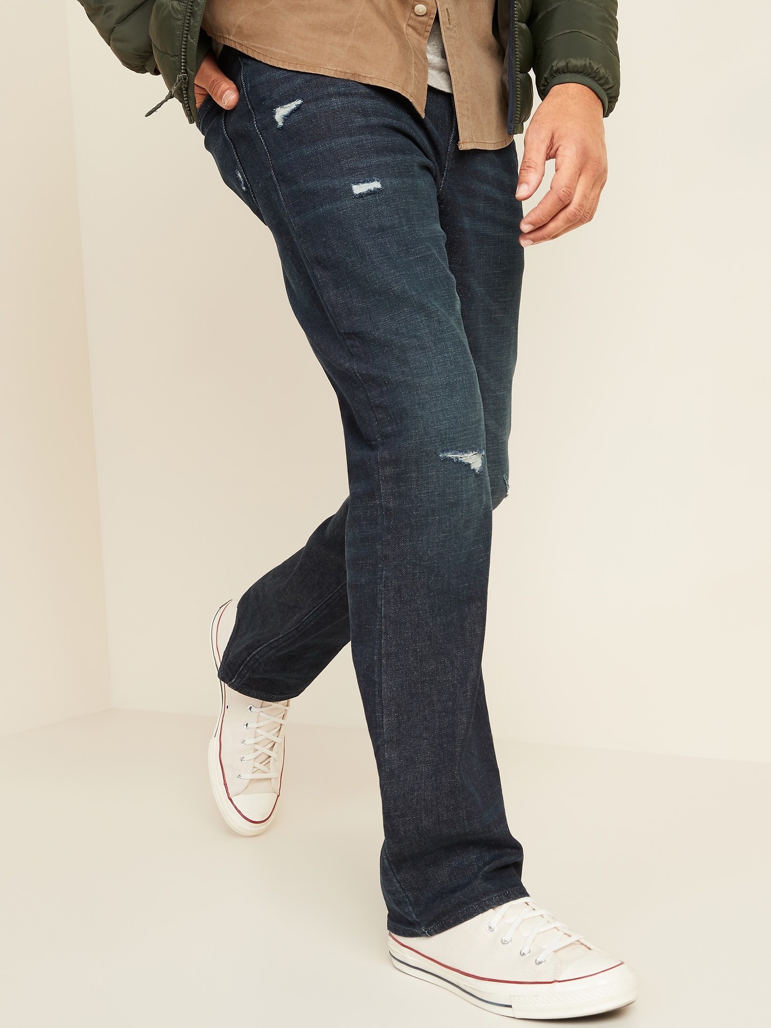 faded jeans mens dark boot cut