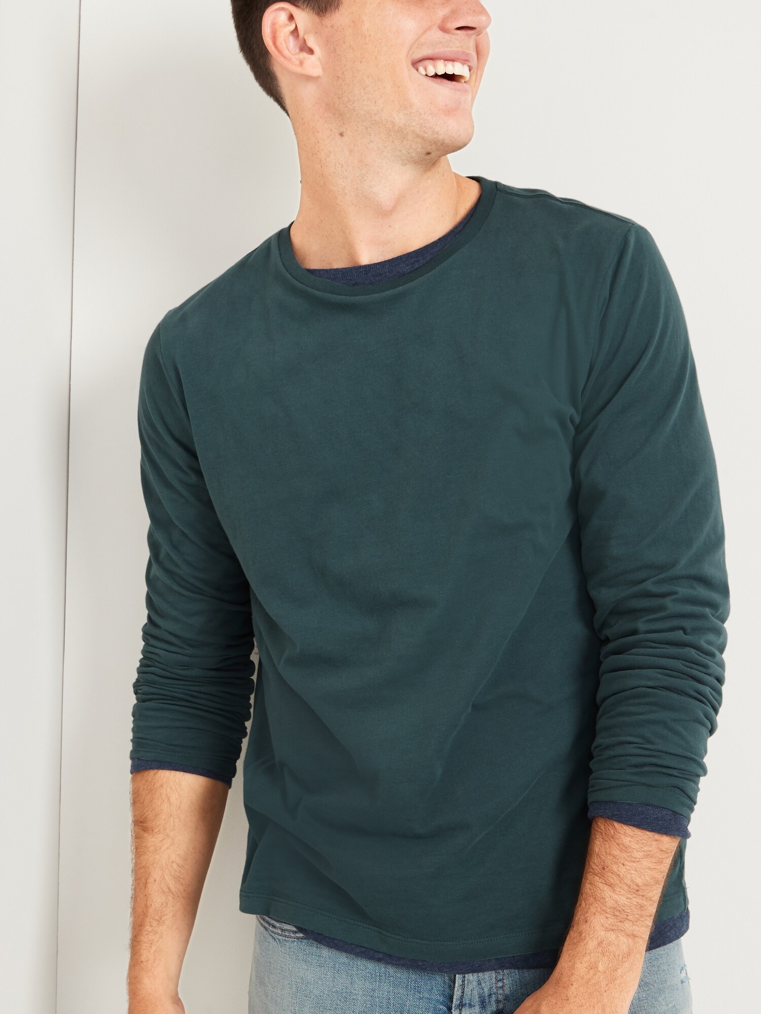 Soft-Washed Crew-Neck Long-Sleeve Tee for Men | Old Navy