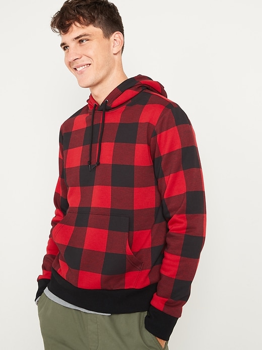Image number 1 showing, Plaid Gender-Neutral Pullover Hoodie for Adults