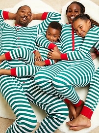 View large product image 3 of 3. Unisex Striped Pajama One-Piece for Toddler & Baby
