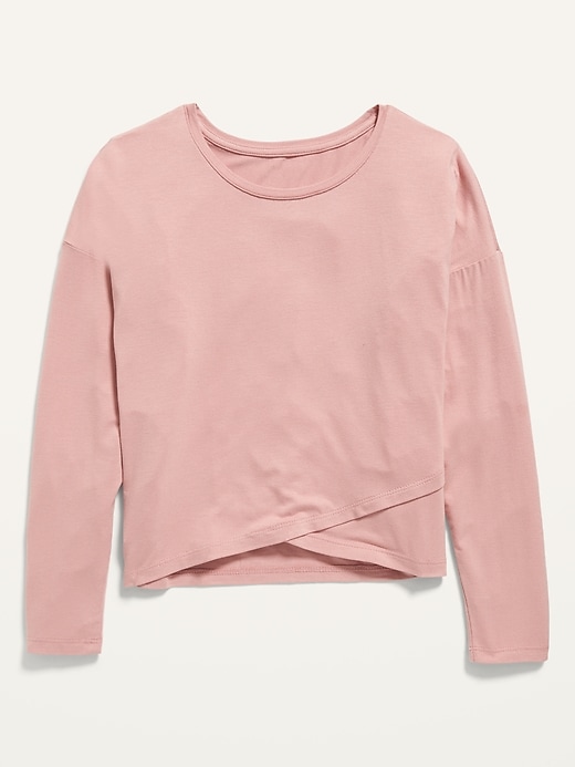 Luxe Cross-Front Long-Sleeve Tee for Girls | Old Navy