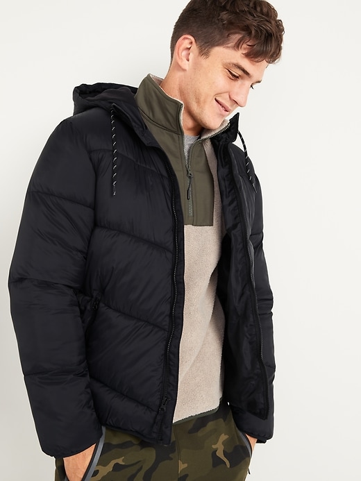 Image number 1 showing, Go-H20 Water-Resistant Hooded Puffer Jacket