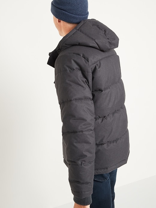 Image number 2 showing, Textured Hooded Utility Puffer Jacket
