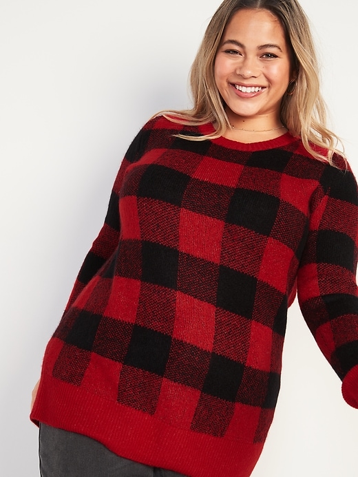 Plus size red tunic sweater best sale