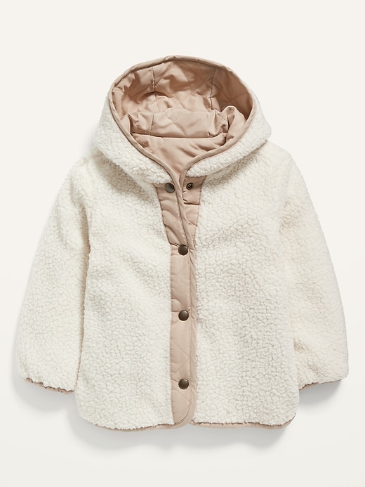 Unisex Hooded Reversible Quilted Sherpa-Lined Jacket for Toddler | Old Navy