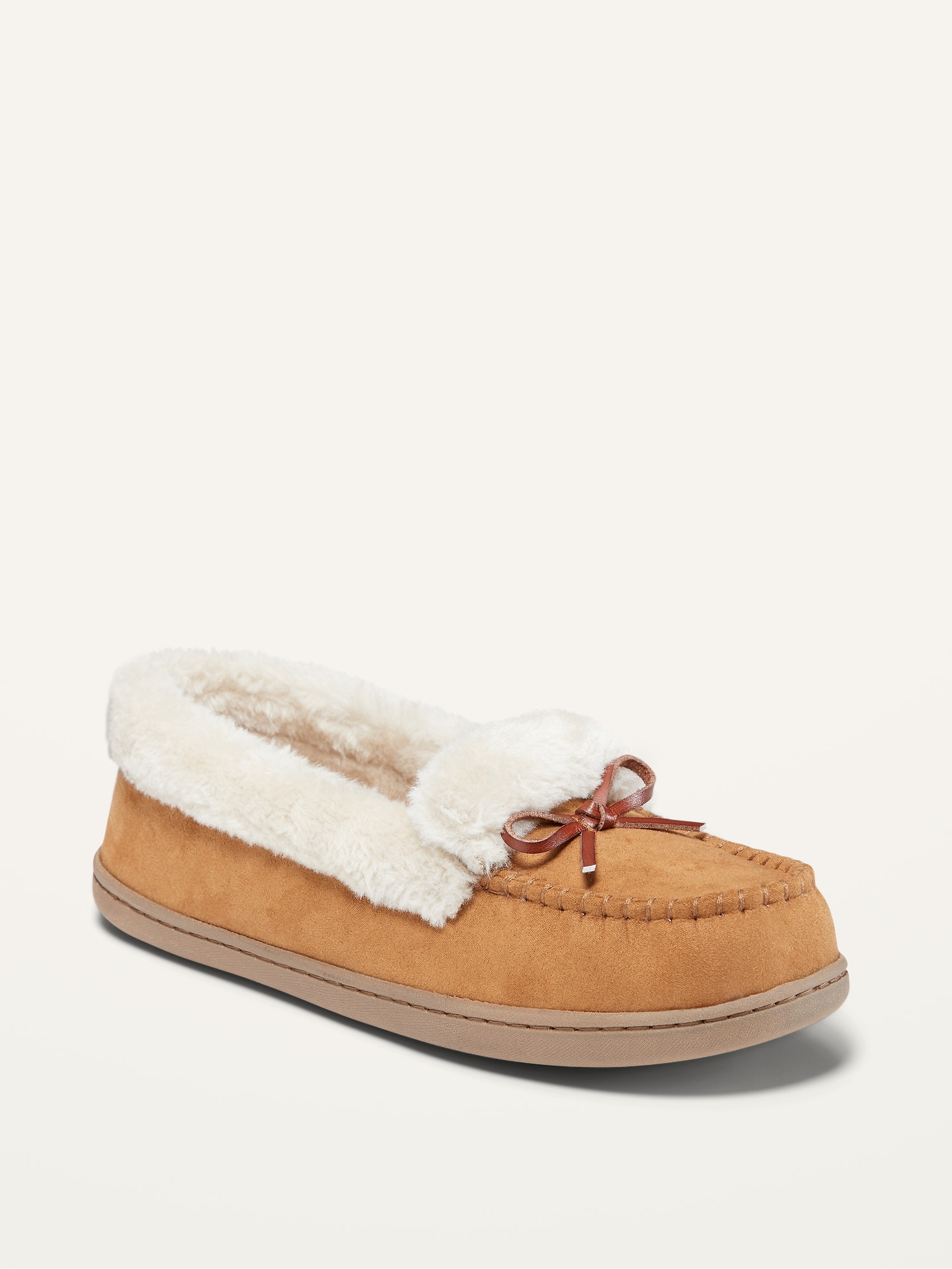 faux fur moccasin slippers