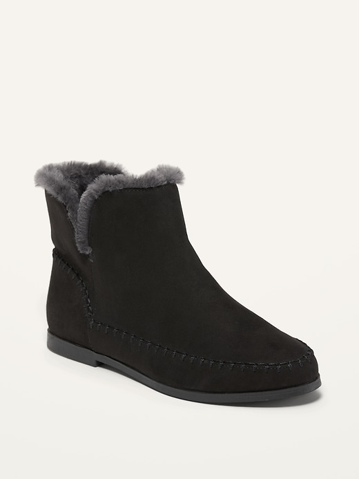 View large product image 1 of 1. Water-Repellent Faux-Suede Ankle Boots