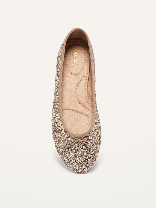 Image number 2 showing, Glitter-Covered Almond Toe Ballet Flats