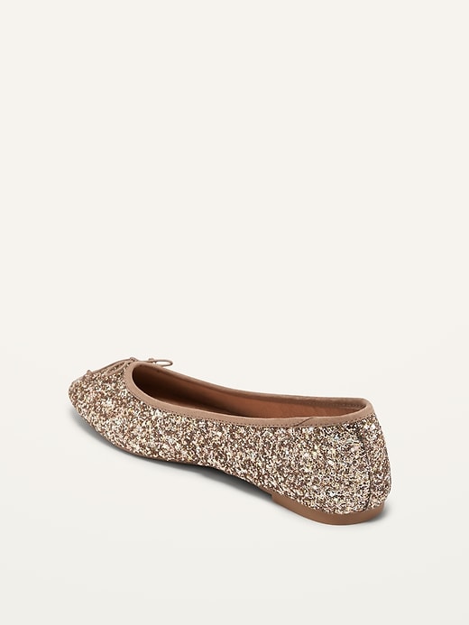 Image number 3 showing, Glitter-Covered Almond Toe Ballet Flats