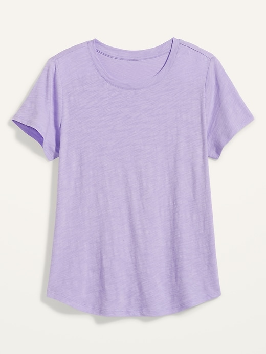 Voir une image plus grande du produit 2 de 2. T-shirt Tout-aller en tricot grège à col rond pour femme