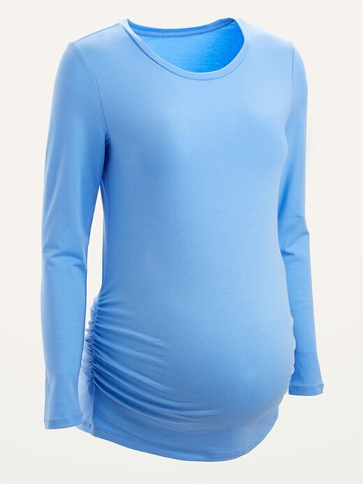 View large product image 1 of 1. Maternity Long-Sleeve Crew-Neck Tee