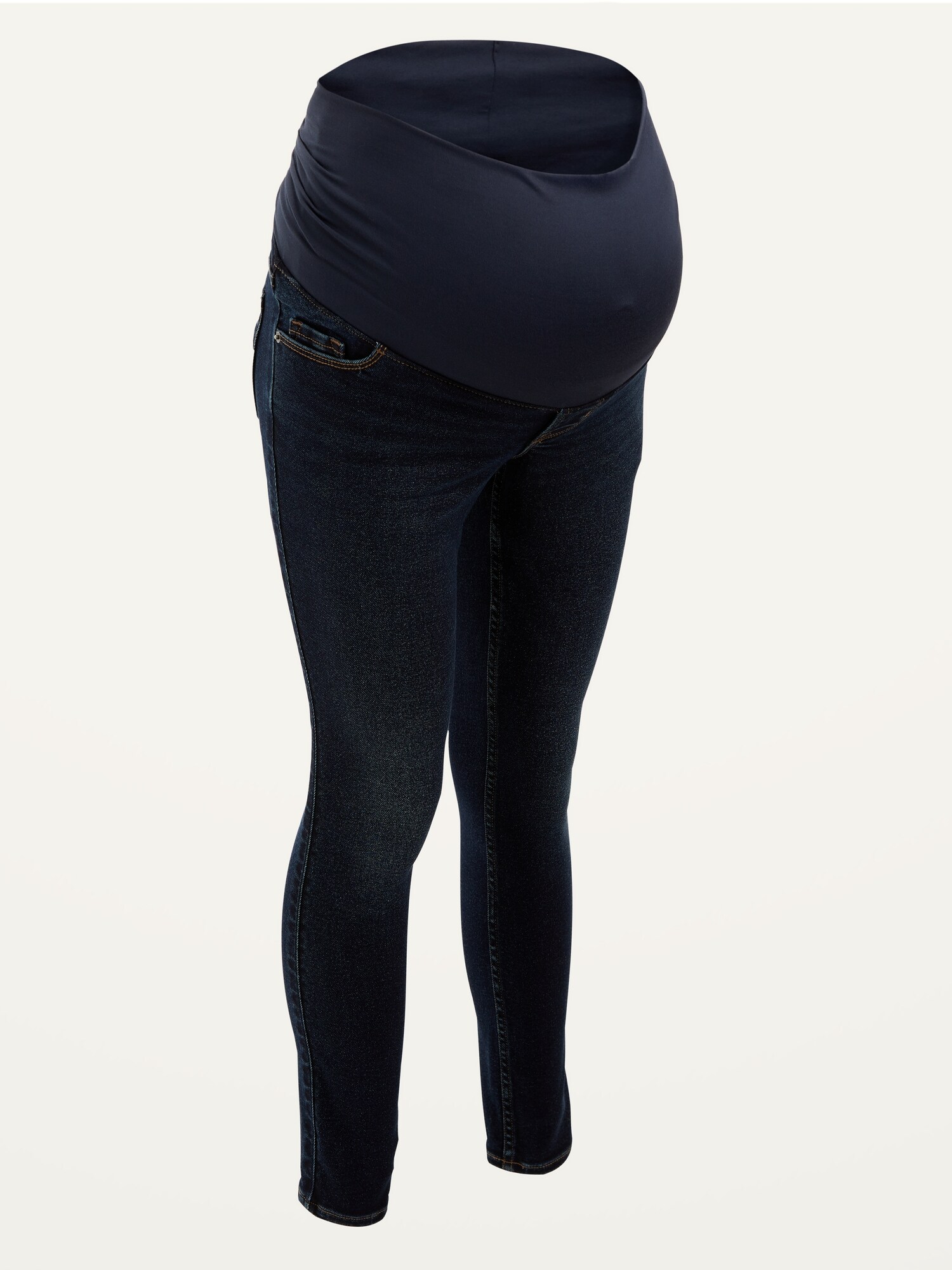 Maternity Roll-Over Rockstar 360° Stretch Super Skinny Dark-Wash Jeans ...