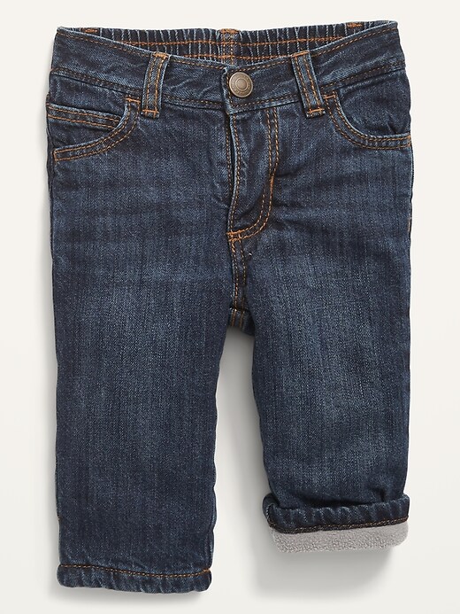 View large product image 1 of 2. Unisex Cozy-Lined Straight Jeans for Baby