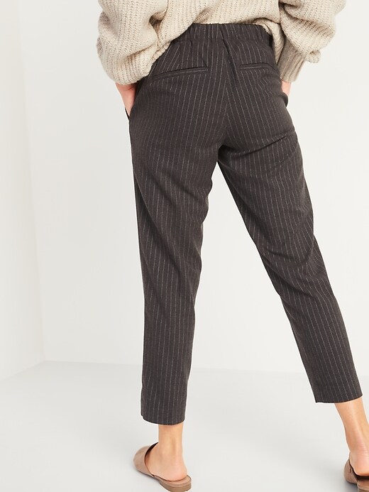 View large product image 2 of 3. Mid-Rise Straight Plaid Pull-On Ankle Pants