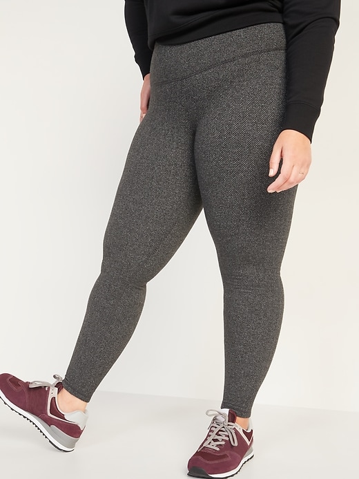High-Waisted CozeCore Herringbone Plus-Size Leggings Old Navy