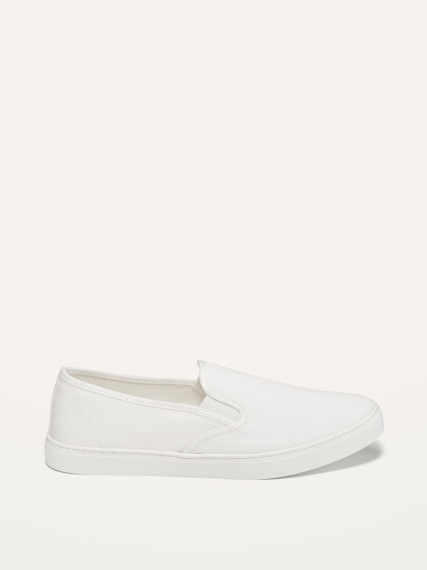white canvas slip on trainers