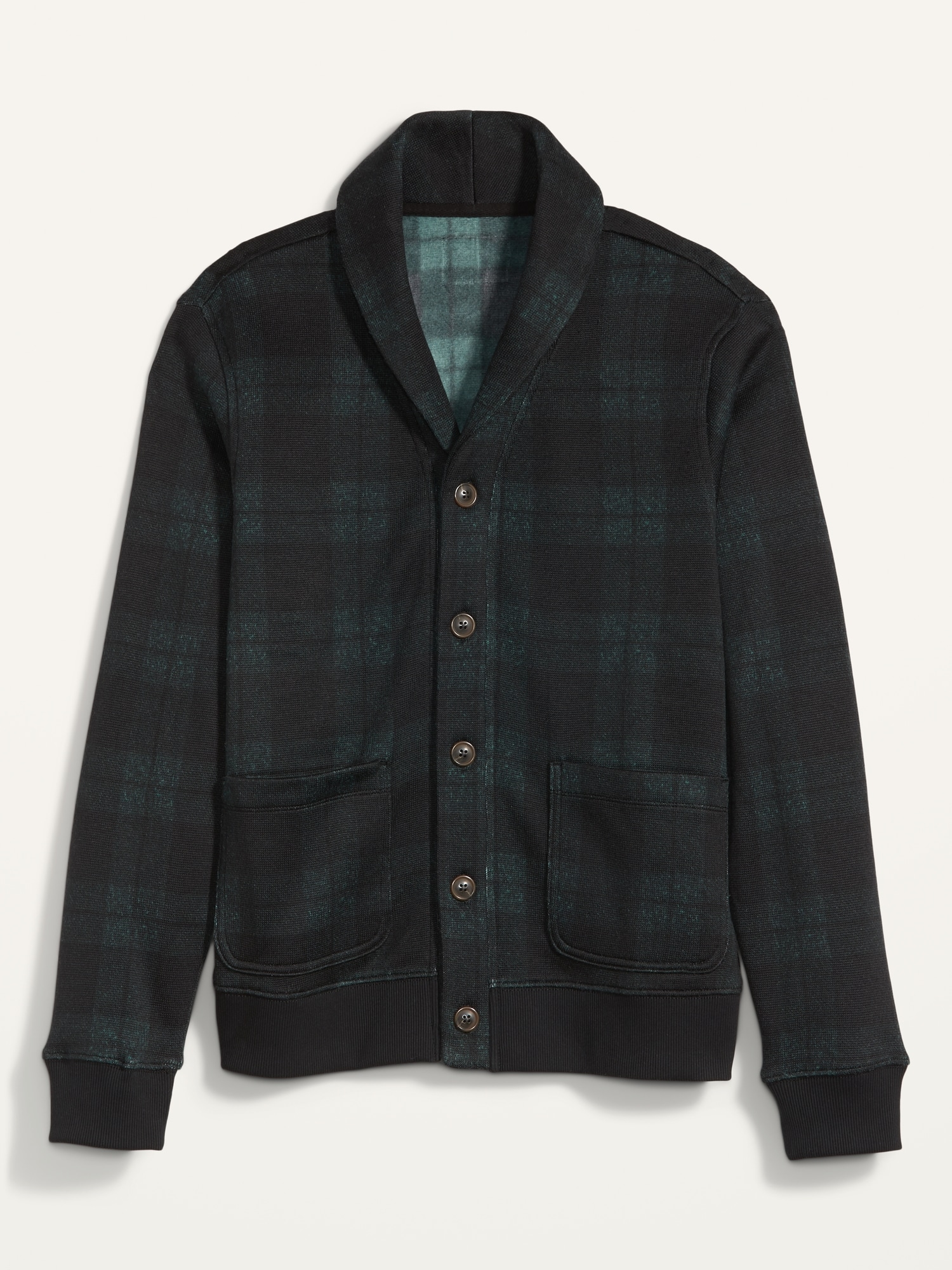 Plaid hot sale cardigan mens