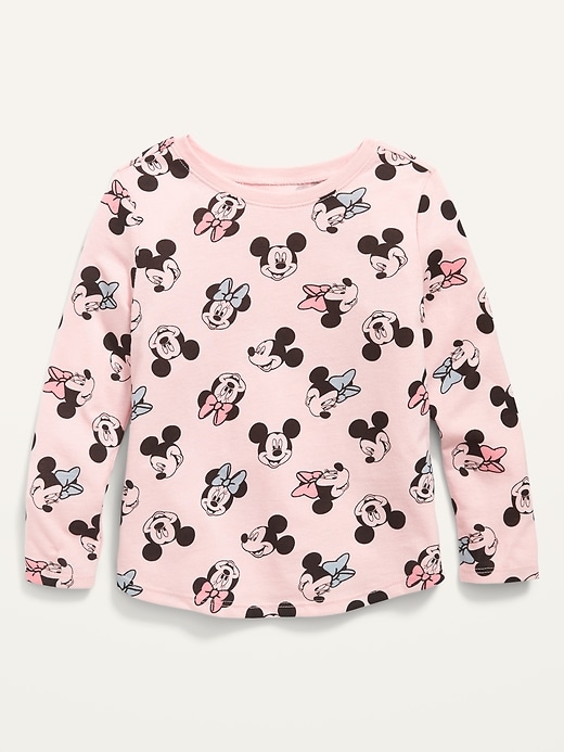View large product image 1 of 2. Disney© Mickey and Minnie Mouse Long-Sleeve Tee for Toddler Girls
