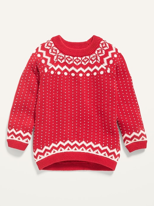 View large product image 1 of 2. Fair Isle Raglan Sweater for Toddler Girls