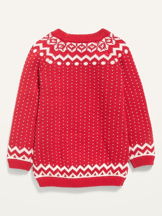 View large product image 2 of 2. Fair Isle Raglan Sweater for Toddler Girls