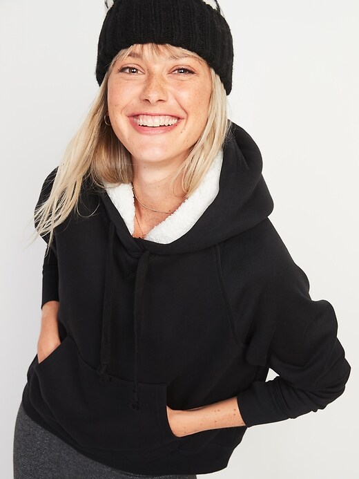 Cozy french terry pullover hoodie for wome 2025