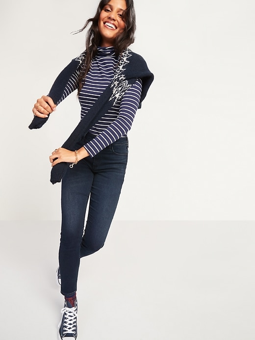 Image number 3 showing, High-Waisted Rockstar Built-In Warm Super Skinny Jeans for Women