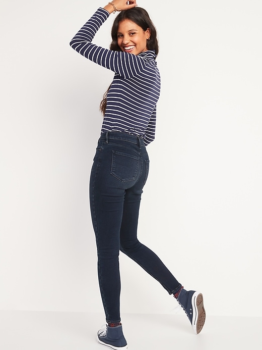 Image number 2 showing, High-Waisted Rockstar Built-In Warm Super Skinny Jeans for Women