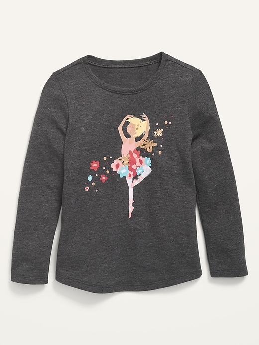 View large product image 1 of 1. Long-Sleeve Graphic Tee for Toddler Girls