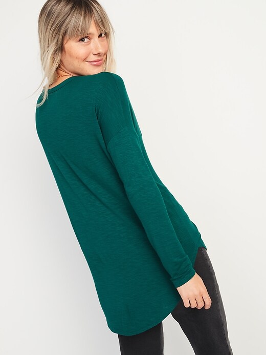 Image number 2 showing, Loose Luxe Slub-Knit Tunic Tee for Women