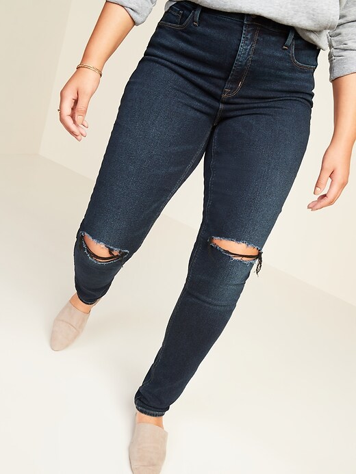 super skinny high waisted ripped jeans