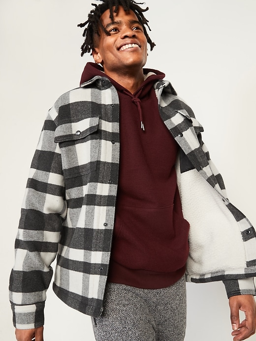 Plaid jacket with sherpa lining best sale