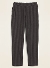 View large product image 3 of 3. Mid-Rise Straight Plaid Pull-On Ankle Pants