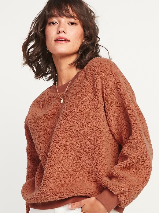 Loose Cozy Sherpa Sweatshirt Old Navy