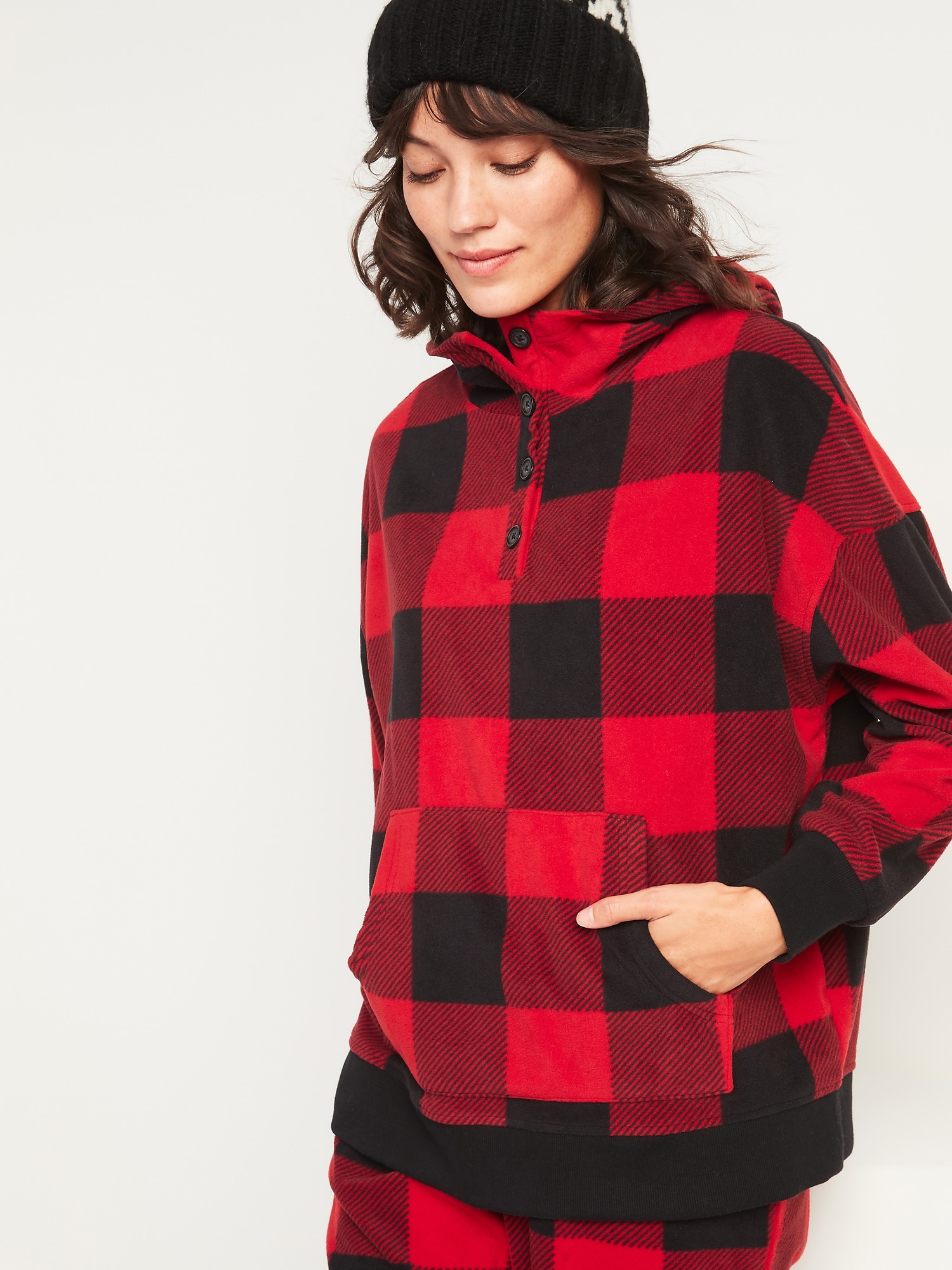 Buffalo plaid pullover women's sale