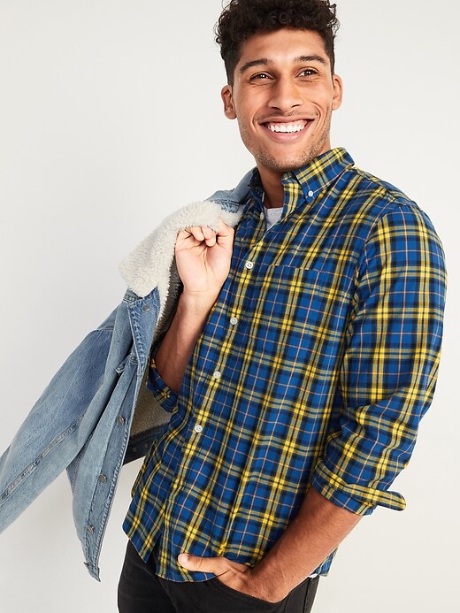 View large product image 1 of 2. Regular-Fit Built-In Flex Plaid Everyday Shirt