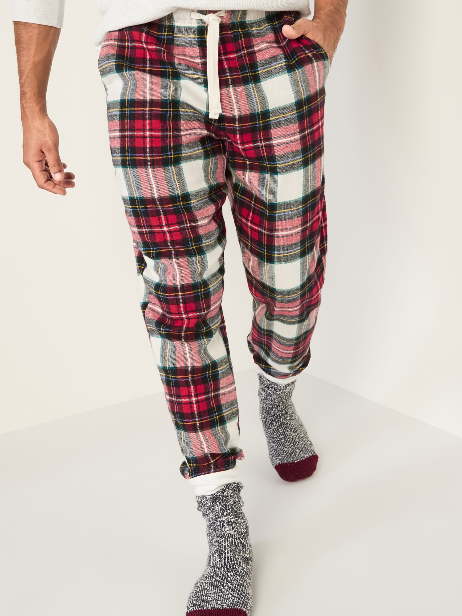 Patterned Flannel Jogger Pajama Pants for Men
